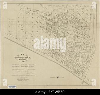 Map of the Woodlawn Cemetery. 1914. Cartographic. Maps. Lionel Pincus and Princess Firyal Map Division Stock Photo