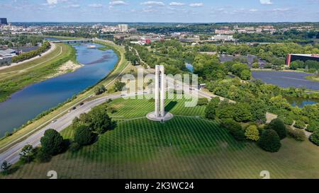 Carillon Historical Park Dayton Ohio Skyline Stock Photo