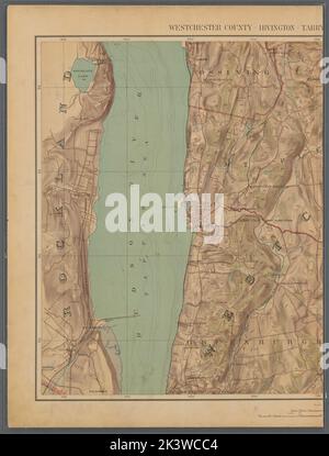 Double Page Plate No. 10: Westchester County - Irvington - Tarrytown to Sing Sing - East to State Line Cartographic. Atlases, Maps, Maps, Topographic maps. 1891. Lionel Pincus and Princess Firyal Map Division. New York (N.Y.), New York Metropolitan Area Stock Photo