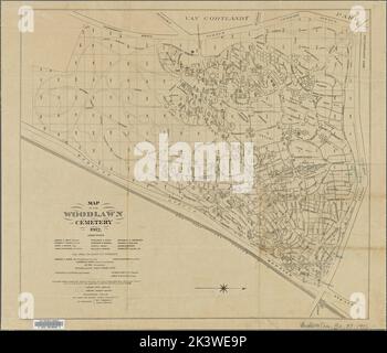 Map of the Woodlawn Cemetery. 1912. Cartographic. Maps. Lionel Pincus and Princess Firyal Map Division Stock Photo