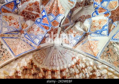 Geometrical shaped Interior of mosque in the Bukhara, Uzbekistan Stock Photo