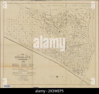 Map of the Woodlawn Cemetery. 1918. Cartographic. Maps. Lionel Pincus and Princess Firyal Map Division Stock Photo