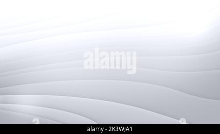 White and light gray layers or bent, wavy lines with shadows. Modern and abstract background with copy space. 4k resolution. Stock Photo