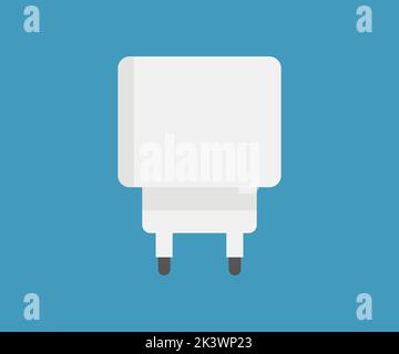 Smartphone USB charger adapter logo design. Usb wall charger plug,  energy management concept vector design and illustration. Stock Vector