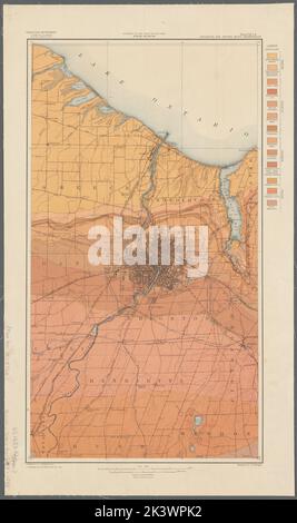 Rochester and Ontario beach quadrangles Clarke, John Mason, 1857-1925. Cartographic. Maps, Geological maps. 1907. Lionel Pincus and Princess Firyal Map Division. Geology , New York (State) , Rochester, Geology , New York (State) , Rochester Region, Geology , New York (State) , Monroe County, New York (State) , Rochester Region Stock Photo