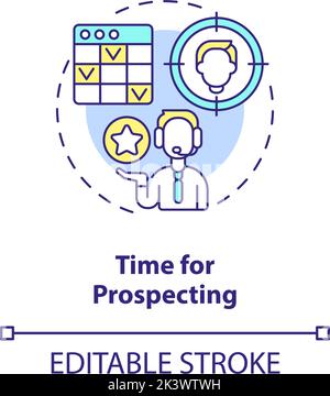 Time for prospecting concept icon Stock Vector