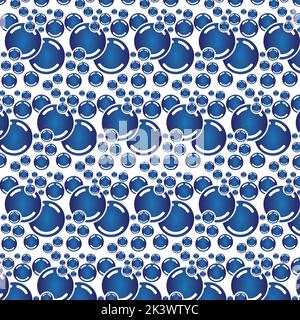 Soap bubbles seamless pattern. Vector background Stock Vector