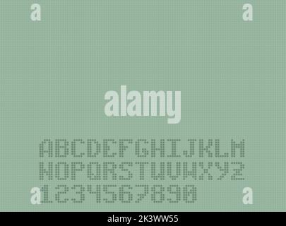 retro screen with abc and numbers set Stock Vector