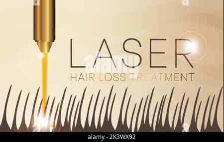 Laser Hair Loss Treatment Background Illustration Stock Vector