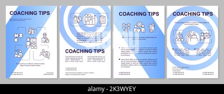 Mentoring advices blue gradient brochure template Stock Vector