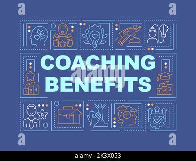 Mentoring advantages word concepts dark blue banner Stock Vector