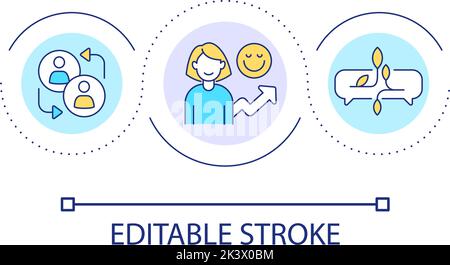 Productive communication skills loop concept icon Stock Vector