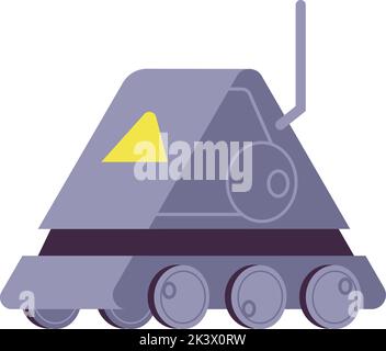 Planet rover icon. Cute metal robot wheels isolated on white background Stock Vector