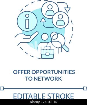 Offer opportunities to network blue concept icon Stock Vector