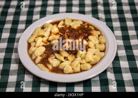 Dish of gnocchi.Traditional Italian food Stock Photo