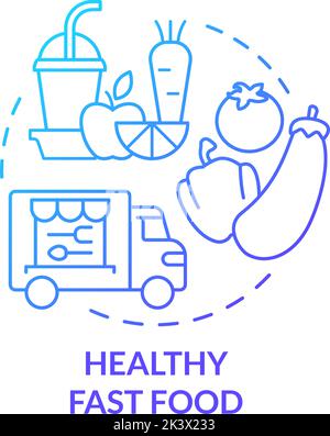Healthy fast food blue gradient concept icon Stock Vector
