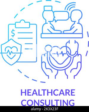 Healthcare consulting blue gradient concept icon Stock Vector