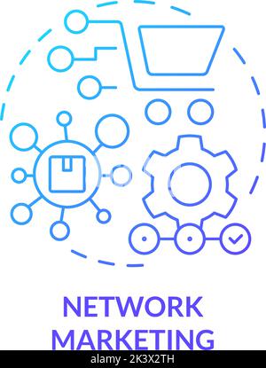 Network marketing blue gradient concept icon Stock Vector