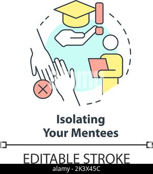 Isolating mentees concept icon Stock Vector