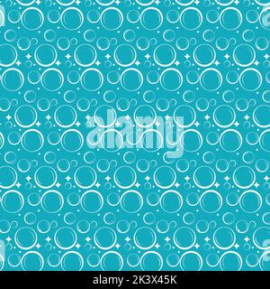 Soap bubbles seamless pattern. Vector background Stock Vector