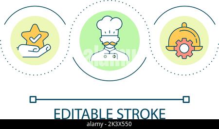 Chef recipe loop concept icon Stock Vector