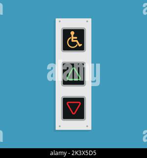 Lift call buttons with arrows to choose upwards or downwards. Isolated vector illustration on white background. eps 10 Stock Vector