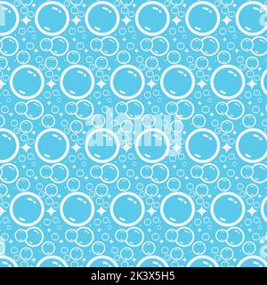 Soap bubbles seamless pattern. Vector background Stock Vector