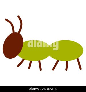 Vector illustration of cute insect character in cartoon colorful flat childish style isolated on white background for web, card design, stickers, kid Stock Vector