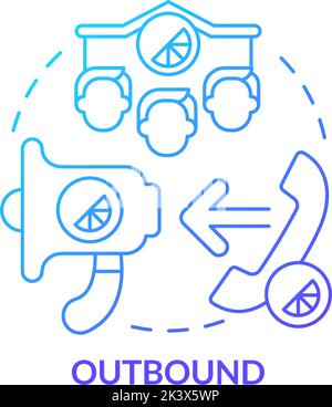 Outbound blue gradient concept icon Stock Vector