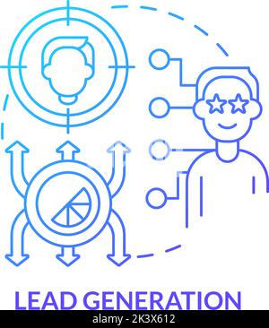Lead generation blue gradient concept icon Stock Vector