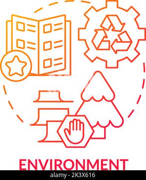 Environment red gradient concept icon Stock Vector