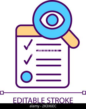 Review task list RGB color icon Stock Vector