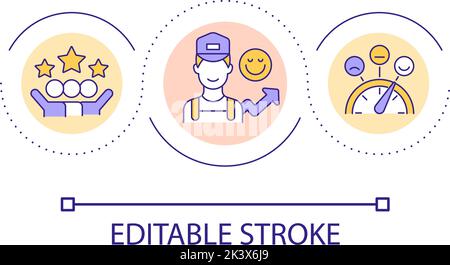 Smiling in customer service loop concept icon Stock Vector