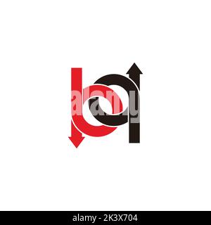 letter bq colorful loops arrows logo vector Stock Vector