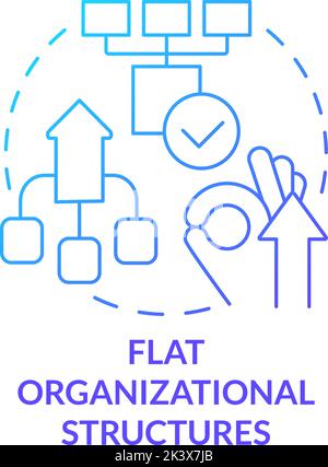 Flat organizational structures blue gradient concept icon Stock Vector