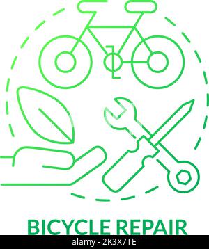Bicycle repair green gradient concept icon Stock Vector