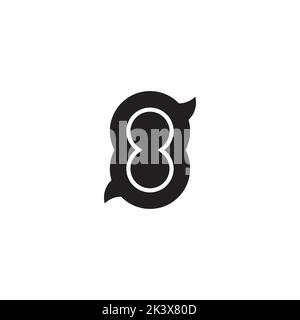 number 8 linked curves design logo vector Stock Vector