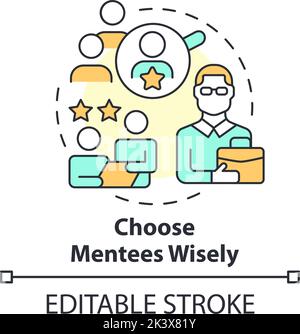 Choose mentees wisely concept icon Stock Vector