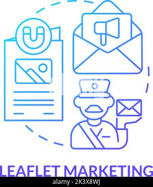 Leaflet marketing blue gradient concept icon Stock Vector
