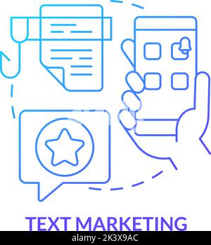 Text marketing blue gradient concept icon Stock Vector