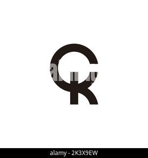 letter ck circle motion geometric logo vector Stock Vector