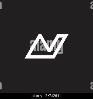 letter nj simple mono line logo vector Stock Vector
