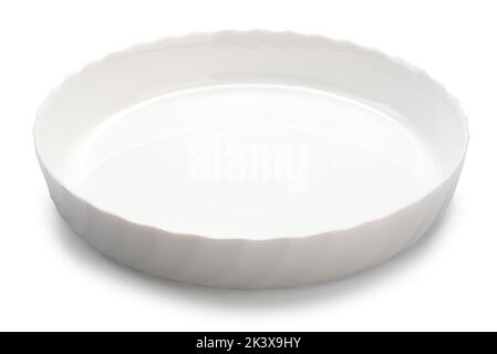 porcelain baking dish isolated on white background Stock Photo