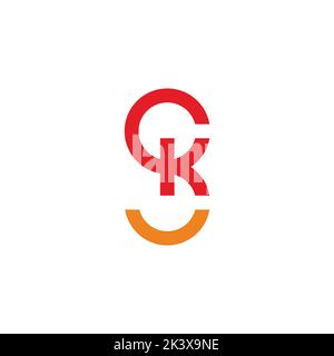 letter sk simple geometric smile logo vector Stock Vector