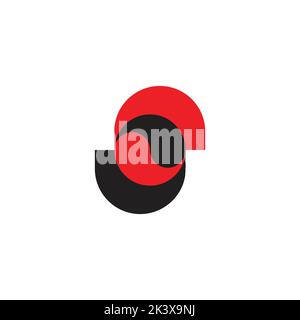 abstract letter sj round rotate linked geometric logo vector Stock Vector