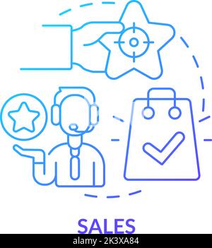 Sales blue gradient concept icon Stock Vector