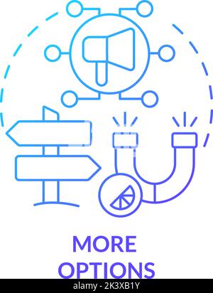 More options blue gradient concept icon Stock Vector