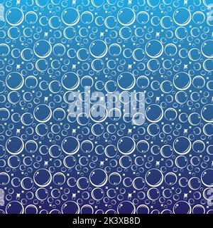 Soap bubbles seamless pattern. Vector background Stock Vector
