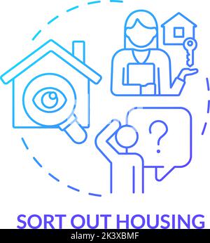 Sort out housing blue gradient concept icon Stock Vector