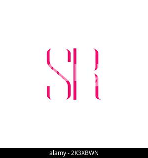 letter sr simple abstract line geometric fashion clothing logo vector Stock Vector